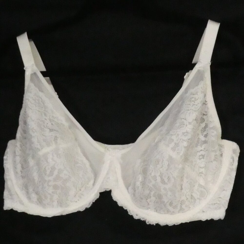 DEESSE LINGERIE | 40 DDD / E | Elegant White Lace Bra | *Padding Not Included